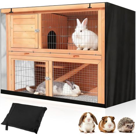 Housse Cage à Lapin avec Fenêtre Transparente, Fournitures Protection Clapier Lapins en Tissu Oxford, Couverture Thermique Extérieur Anti-Poussière Imperméable pour Hamsters,Cochon Inde,Petits Animaux (1/5)