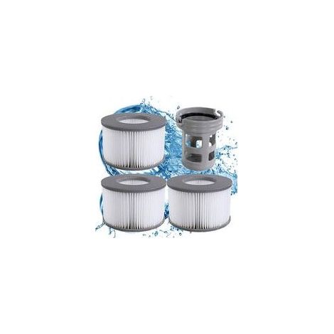 Set mit 3 Ersatzfilterkartuschen für aufblasbare Mspa-Pools und Whirlpools Filterhalter inklusive. (1/5)