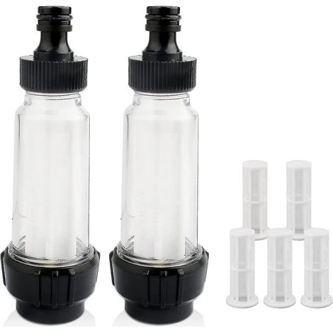 Filtre à eau pour Kärcher, nettoyeur de tuyau d'arrosage 3/4", 2 filtres, 2 raccords, 5 filets de filtration, compatible avec tous les nettoyeurs haute pression, arrosage de jardin, camping-car (1/5)