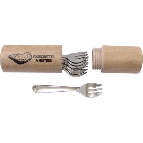 FOURREAU BOIS FOURCHETTE HUITRE x6 ROGER ORFEVRE - 790450