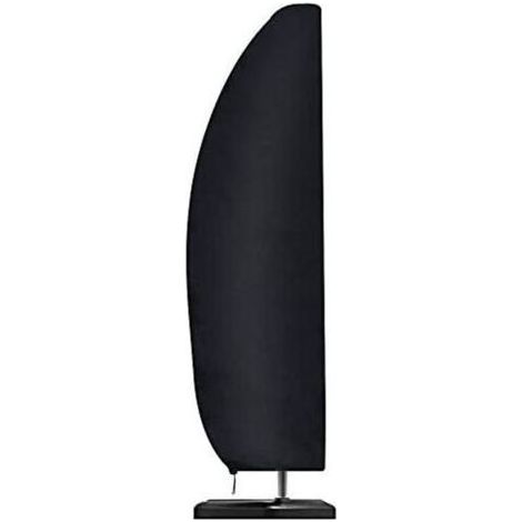 Housse protection parasol déporté 2-4 m en Oxford 210D, bâche imperméable anti-UV anti-poussière noire (1/5)
