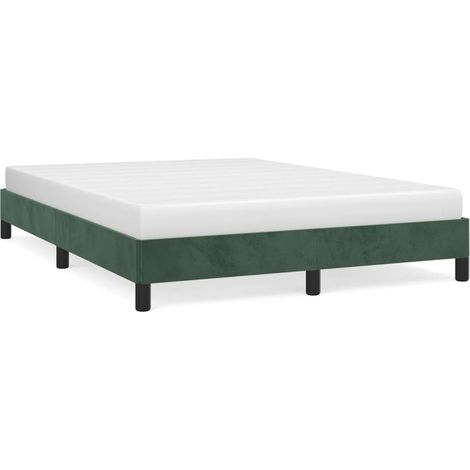 Lit double,Lit adulte,Cadre de lit sans matelas vert foncé 140x190 cm velours CFW9691498 (1/5)