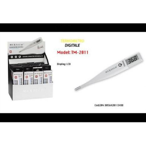 Trade Shop - Digitales Thermometer mit LCD-Display, schnelle Temperaturmessung für Babys und Erwachsene, TM-2011, Maxtech -