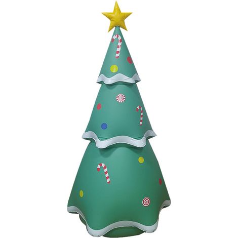Aufblasbarer Weihnachtsbaum, aufblasbare Außendekoration mit LED-Lichtern für Garten, Hof, Rasen, Weihnachtsfeier (1/4)