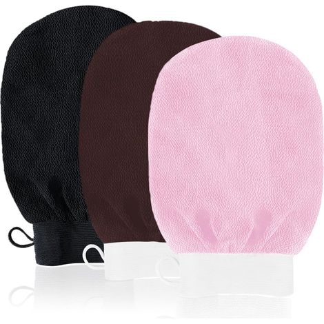 Ensemble de gants de douche exfoliants - Gommage corporel 3 pièces pour éliminer les peaux mortes (1/5)