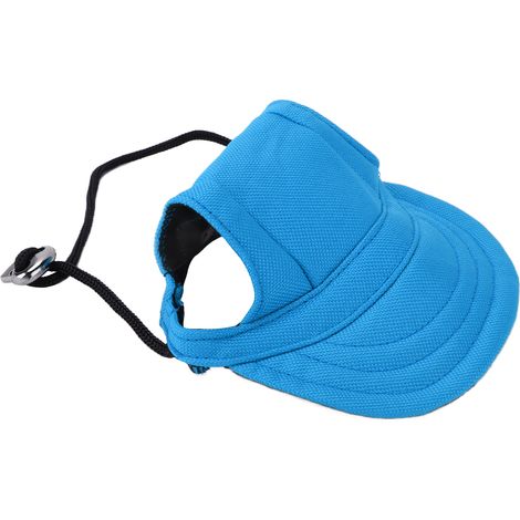 Casquette de baseball pour chien, protection solaire, confortable et ajustable, avec trous pour les oreilles, pour petits chiens, bleue, taille S (1/5)