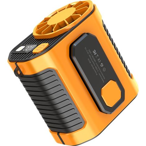 Ventilateur de ceinture portable lampe puissante 10 vitesses batterie 2000mAh entrée air basse TYPE-C agriculture pêche extérieur (1/5)