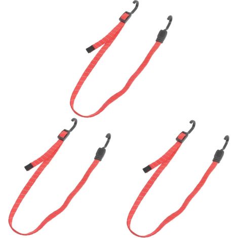 Corde Élastique Extérieure Mini Élastique Rochet Ajustable Mini Sandows Ceinture Cordons Élastiques Sangles Élastiques Corde à Sauter Mousqueton Sandow avec Balles Métal Rouge (1/5)