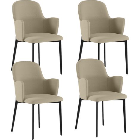 Set 4 Sedie Sophia 53,5x62,5x80 cm in Tessuto Easy-Clean Beige (1/5)