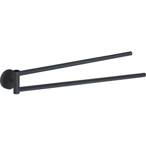 PORTA SALVIETTE DA PARETE A SNODO IN ACCIAIO INOX NERO OPACO MODELLO EROS - DIM. CM (LXPXH): 36,6X4,5X6 - NERO OPACO  - GDY