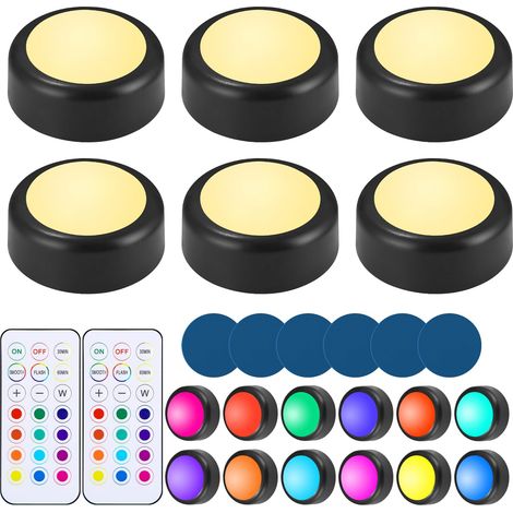 Lampara Nocturna Led - Control Remoto 8 M - Efecto Respiración - 16 Colores - Tacto Tap - Recargable USB - 1 Unidad (1/5)