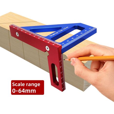 Règle d’angle de menuiserie 45/90°, équerre de marquage pour travail du bois et bricolage (1/3)