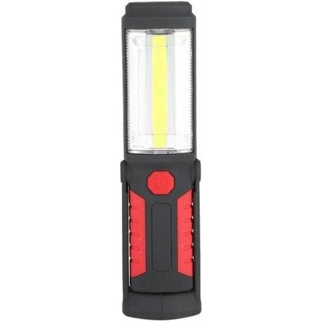 LED Work Light with 360 Degree Rotating Hook, 3W Rechargeable COB LED Flashlight Camping Emergency Work Light with Magnetic Mount for Garage Workshop Camping DIY