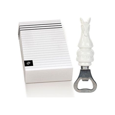 Cupido&Co. Apribottiglie Cavallo Scacchi con Scatola H 135 Mm Bianco