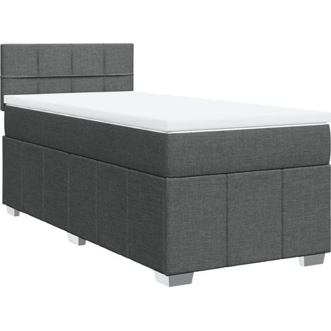 Maison Exclusive - Cama box spring con colchón tela gris oscuro 9 (1/5)
