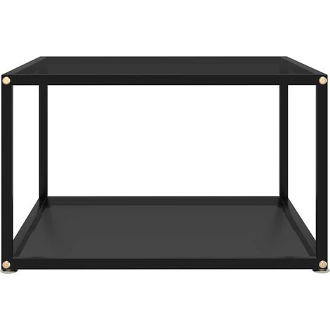 Maison Exclusive - Couchtisch Schwarz 60x60x35 cm Hartglas