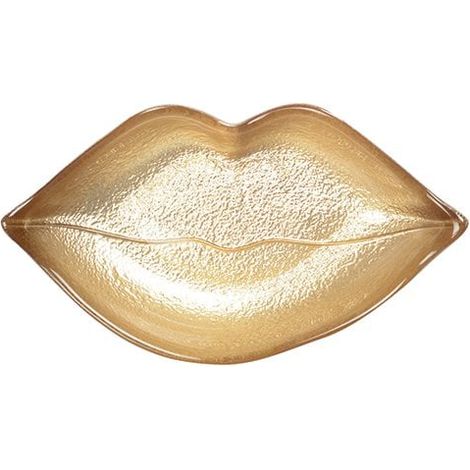 Coupelle en Verre en Forme de Bouche Dorée Brillante pour Apéritif et Dessert 17,5 x 4 x 4 cm - PANGIVO (1/5)