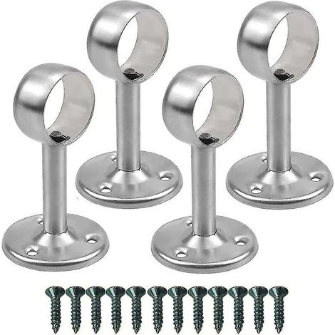 Support de plafond pour tringle à rideau, support de tringle à suspendre en acier inoxydable 4 pièces, support de tringle à rideau, support de tringle à suspendre (1/5)