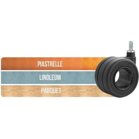 Ruota Whole Nera Poliuretano Mm.65 Perno M10X15