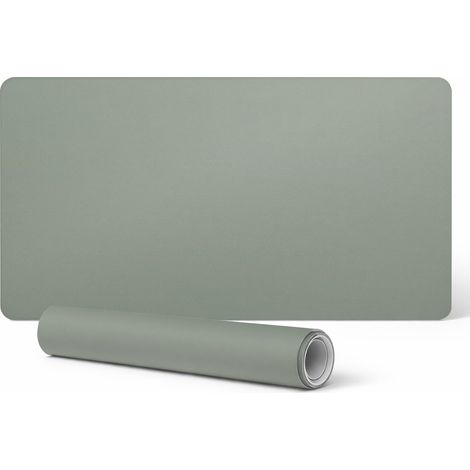 Alfombrilla protectora decorativa para mesa de oficina, gris verdoso, 120 x 60 cm