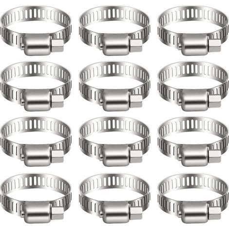 20 Pièces Collier De Serrage Tuyau, Collier De Serrage Tuyau Réglable 13-19mm, 304 Collier De Serrage Inox, Collier Serrage Métallique, Pour Tuyau, Home Gaz, Famille Tuyau D'eau, Câble (1/5)
