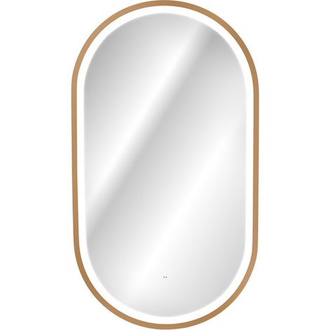 Spiegel Badezimmer LED gold oval 90x50 cm Design
