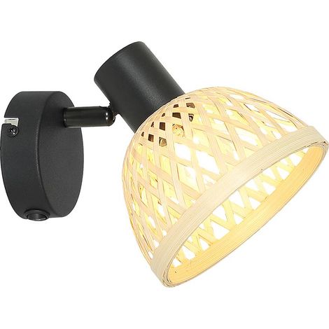 RATTAN, INDOOR METAL RATTAN BAMBOO SPOT LAMP, E14 1X MAX 15W (1/5)