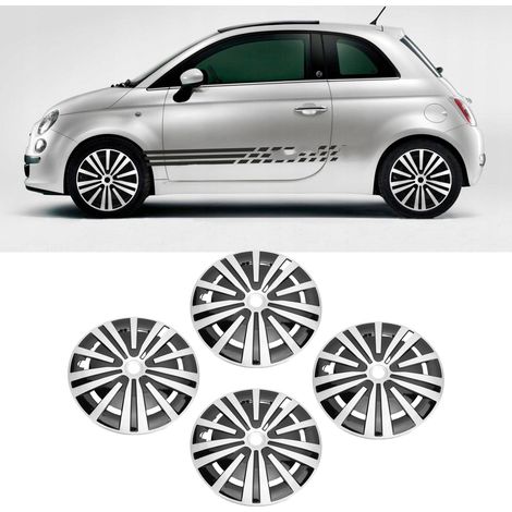 4 enjoliveurs de roue 15 pouces argentés et noirs à clipser, de remplacement pour Peugeot 208 (1/4)