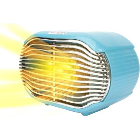 Chauffage de bureau 800 W Mini ventilateur électrique portable en céramique Chauffage personnel Chauffage 2 réglages de chaleur pour la maison, le bureau et la chambre Protection contre la surchauffe (1/5)