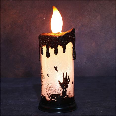 Bougie Led - Crâne Citrouille - Décoration Halloween - Pour Intérieur - 1 Pièce (1/2)