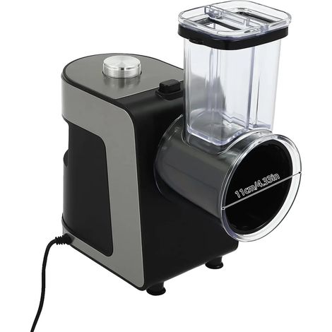 Râpe à légumes électrique, 1000W, lames en acier inoxydable, coupeuse pour carottes, fromage, concombres, oignons, noir (1/2)