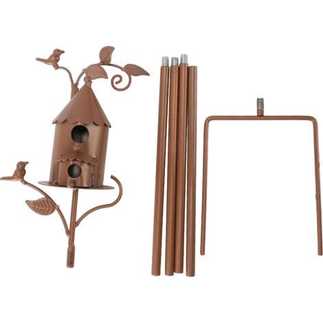 Metal birdhouse, unique and exquisite birdhouse with stake for outdoor garden decoration (1/5)
