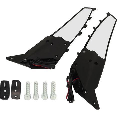 2x Rétroviseurs Moto avec Clignotants LED, Miroirs Latéraux Réglables Pivotants pour Ninja 250 400 650 ZX10R (1/5)