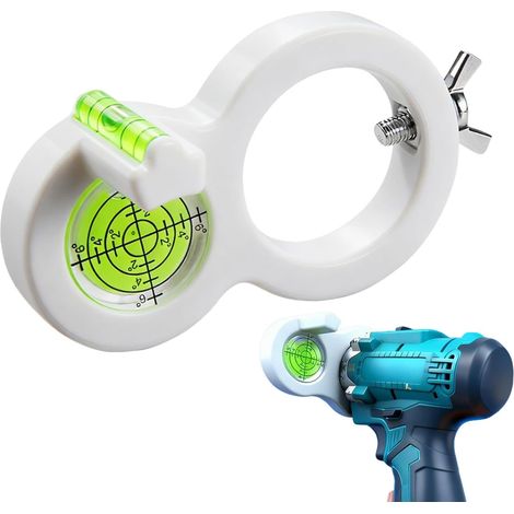 Lot de 2 niveaux à bulle pour perceuses Orientation horizontale et verticale Pour montage mural, images, étagères et bricolage Compact et précis (blanc) (1/5)