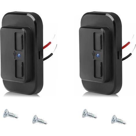2 Stück Dual USB Ladegerät Steckdose, 12V-24V 4.8A Auto Steckdose, Wasserdicht USB Ladebuchse Panel für Fahrzeuge KFZ Boot Motorrad Wohnmobil (1/5)