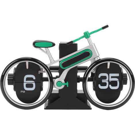 Reloj de Sobremesa Flip Diseño Bicicleta Retro, Mecanismo Silencioso, Hierro y Plástico 20x7x13cm – Ideal para Decoración de Oficina (1/5)