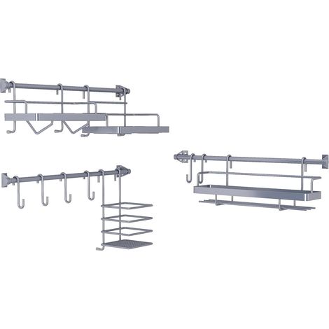 Étagère murale multifonction pour ustensiles de cuisine, assaisonnement, épices de cuisine, support pour serviettes en papier, solution d'économie d'espace (1/5)