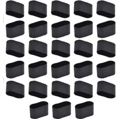 Embouts de pieds de chaise, lot de 28, embouts rectangulaires et ovales, protection pour pieds de chaise et de table, coussinets en silicone, housses de chaise en caoutchouc