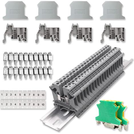 Kit de Borniers de Rail DIN, UK-2.5B Kit de bornier universel Contact Borne de Passage CâBlage Rapide Enfichable pour Les Pprojets D'automatisation, Les Projets de Bricolage (1/5)