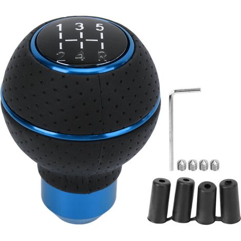 Pomello del cambio, pomello del cambio a 5 marce M8 M10 M11 M12 universale in alluminio per auto, cambio manuale e automatico (BLU)