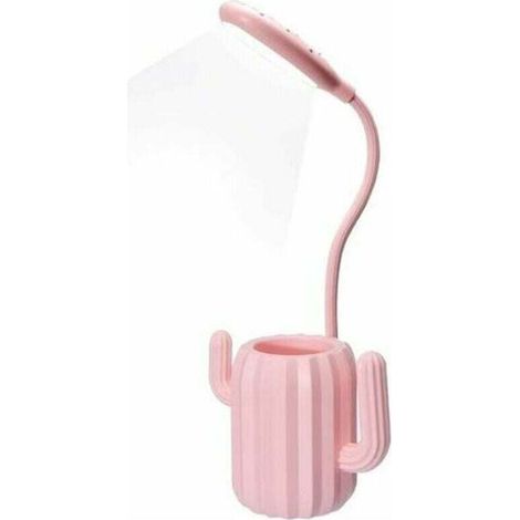 Kabellose Schreibtischlampe, berührungsempfindliche LED-Leselampe mit einstellbarer Helligkeit und Stifthalter, Schreibtischdekoration, originelles Geschenk für Teenager und Kinder – Rosa (1/4)