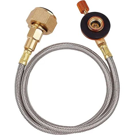 Adaptateur de remplissage pour bouteille de gaz, brûleur pour réchaud de camping, brûleur de randonnée, brûleur extérieur, réservoir de gaz, vanne de raccordement pour fournaise, tuyau tressé, réchaud (1/5)