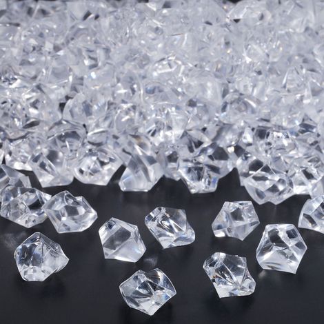 Relaxdays Decorative Diamonds, Set of 900, Confetti, Wedding, Crystals, Rhinestone, Plastic, 1x1.5x1 cm, Transparent
