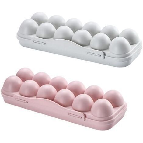 12 Grilles Boîte de Rangement des Oeufs avec Couvercle 2 Pièces 12 Grille Boite Oeuf Boîte à Oeufs en PP Plateau à Œufs Support à Œufs pour 12 Œufs Conteneur de Stockage d'oeufs (1/5)