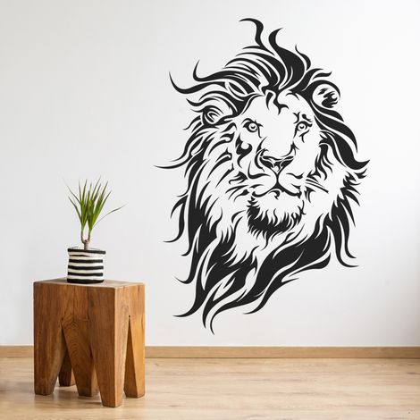 Sticker Mural - Lion - 17x25 cm - Noir (1/3)
