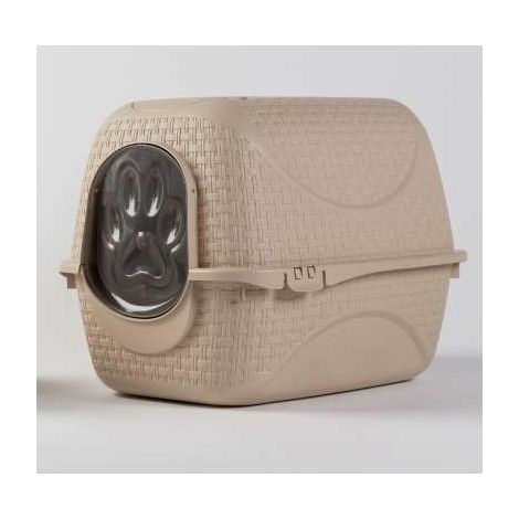 Box Lettiera Privè Decoro Rattan Tortora 41,8x50,5x39,6 h cm