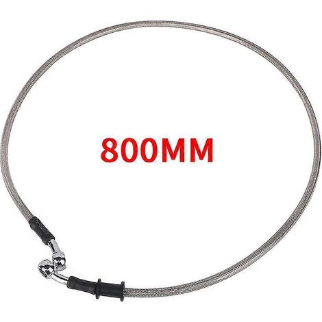 Durite de frein/d'embrayage hydraulique renforcée en acier tressé, 500-900 mm, raccord banjo 28°, compatible Racing Mx - argent 800 mm (1/5)