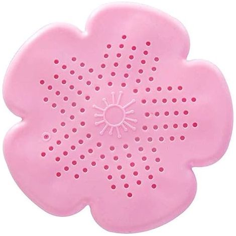 Filtro per scarico, tappo per scarico a pavimento, filtro per scarico da cucina a forma di fiore, accessorio per doccia/bagno per raccogliere i capelli, filtro per lavandino rosa 15,5 x 15,6 cm (1/3)
