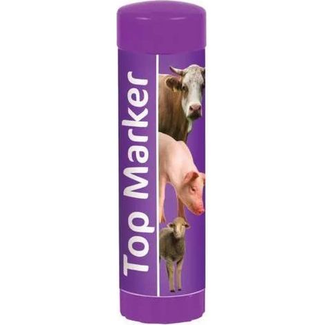 Crayon marqueur pour animaux violet 60mL rotatif avec bouchon feutre élevage bovin porc mouton vache