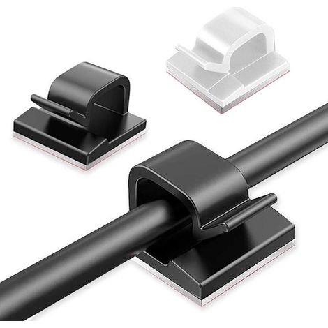 Lot de 50 attaches-câbles autocollantes - Clips de câble, lot de 50-AquaForge (1/5)